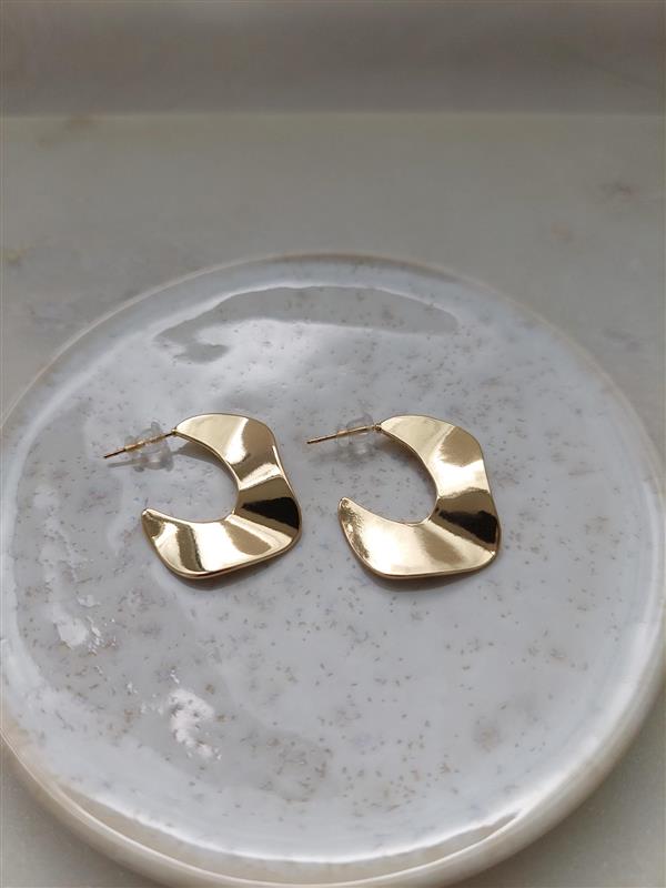 Golden Waves Hoop Earrings