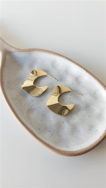 Golden Waves Hoop Earrings